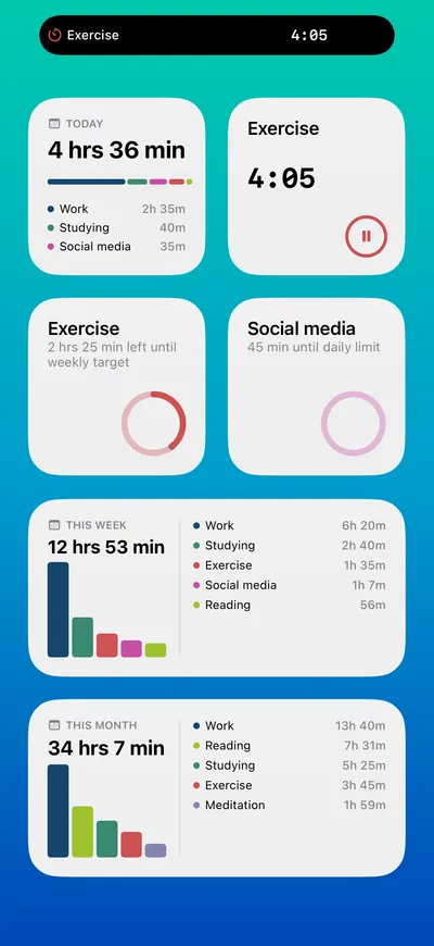 Home screen and lock screen widgets